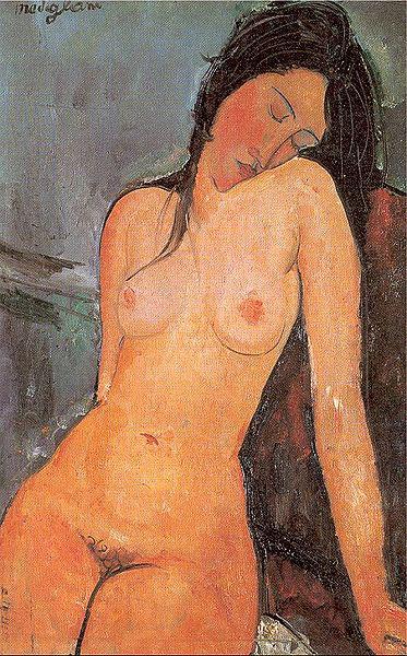 Amedeo Modigliani Sitzender weiblicher Akt oil painting image